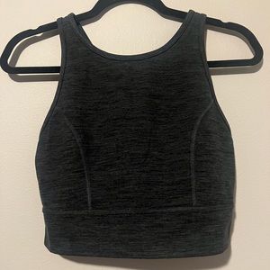 High Neck Gray Sports Top